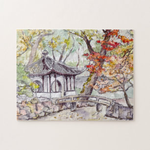 Puzzle Chinese Watercolor Garden