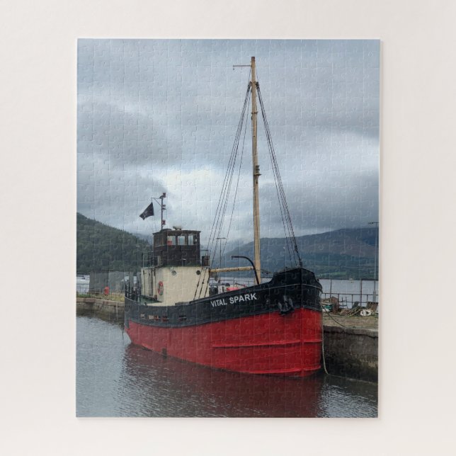 Puzzle Chispa Vital, Barco Puffer, Inveraray, Escocia, (Vertical)