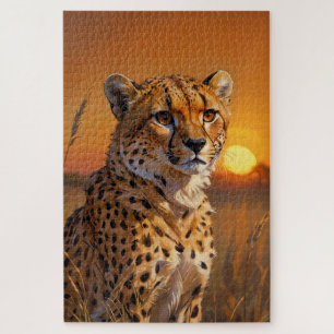 Puzzle Chita africana al atardecer