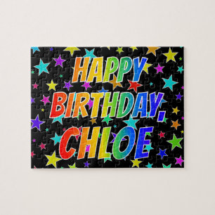 Puzzle "CHLOE" Nombre, Divertido "FELIZ CUMPLEAÑOS"