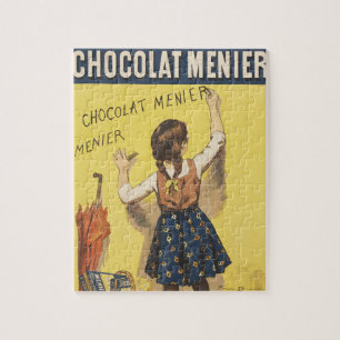 Puzzle Chocolat Menier Chica Francesa Arte Vintage 1892
