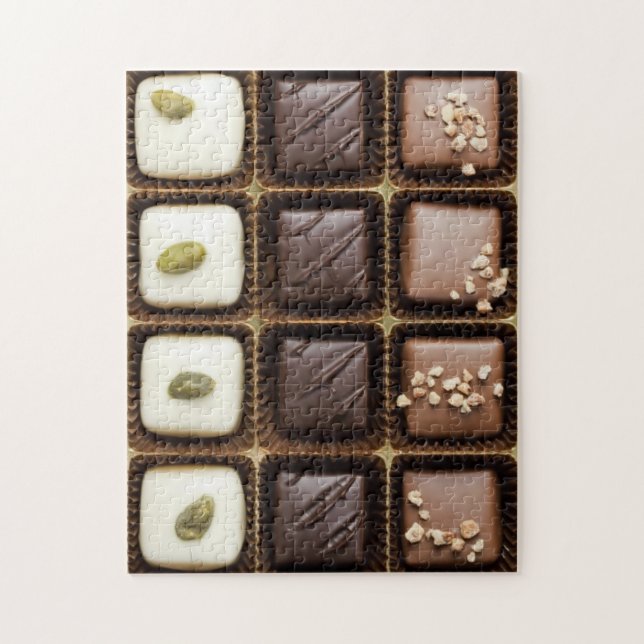 Puzzle Chocolate de lujo hecho a mano en una caja (Vertical)