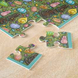 PUZZLE CHOCOLATE EASTER BUNNY, CHICK, EGGS, JELLY BEANS