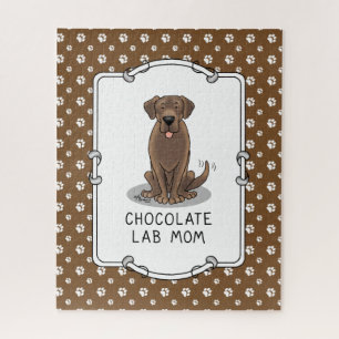 Puzzle Chocolate Lab Mom (Labrador Retriever Mom) Cute
