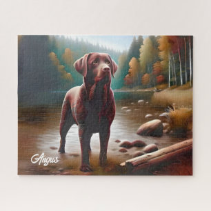 Puzzle Chocolate Labrador y Lago