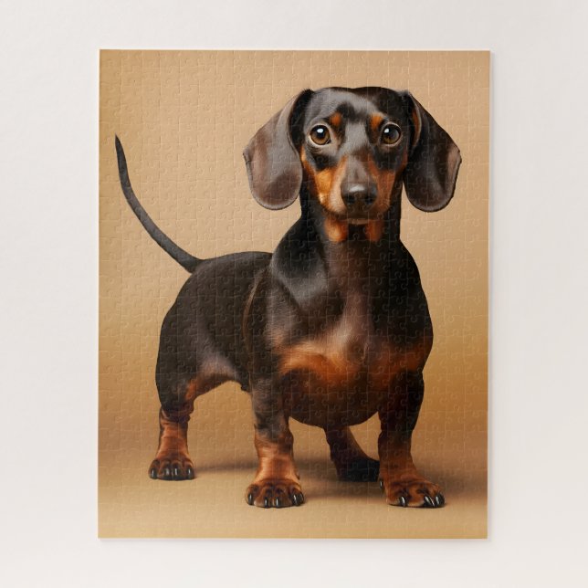 Puzzle Chocolate y perro de Tan Dachshund (Vertical)