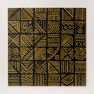 Puzzle Choque africano: etnia tribal sin costuras.