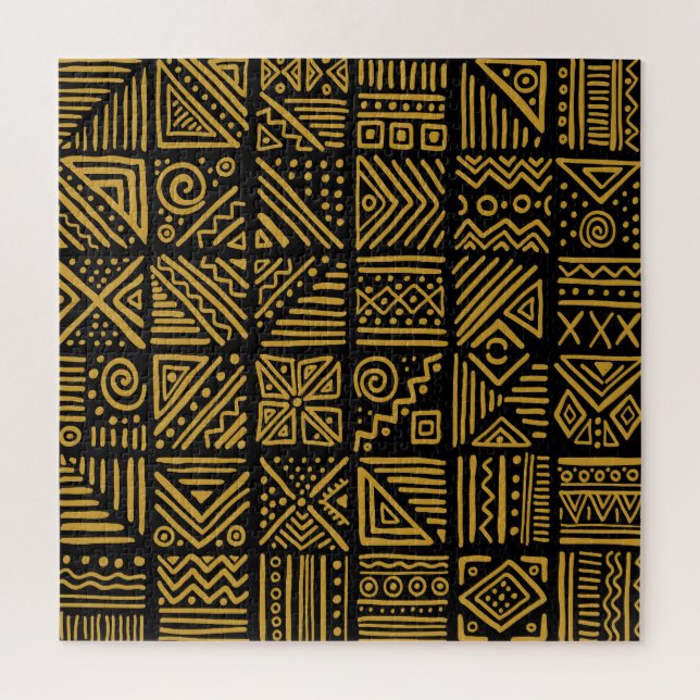 Puzzle Choque africano: etnia tribal sin costuras. (Vertical)