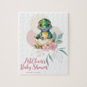 Puzzle Chorreo de Caimán Bebé Floral Baby Shower