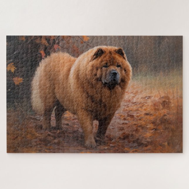 Puzzle Chow Chow en otoño se inspira en la caída de las h (Horizontal)