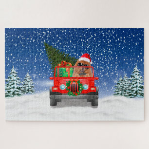 Puzzle Chow Chow perro con regalos de Navidades