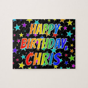 Puzzle "CHRIS" Nombre, Diversión "FELIZ CUMPLEAÑOS"
