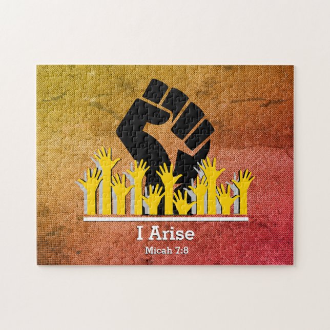 Puzzle Christian I ARISE Micah 7:8 Motivación (Horizontal)