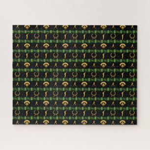 Puzzle Christmas Baseball Player - Green Check