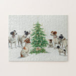 Puzzle Christmas | Carl Reichert<br><div class="desc">Christmas | Carl Reichert’s Christmas is a heartwarming painting that captures a festive scene featuring an adorable group of dogs gathered around a beautifully decorated Christmas tree. The dogs’ curious and playful expressions bring life to the composition, while the glowing lights and ornaments on the tree add a warm holiday...</div>