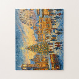 Puzzle Christmas Carnival Town Winter Village