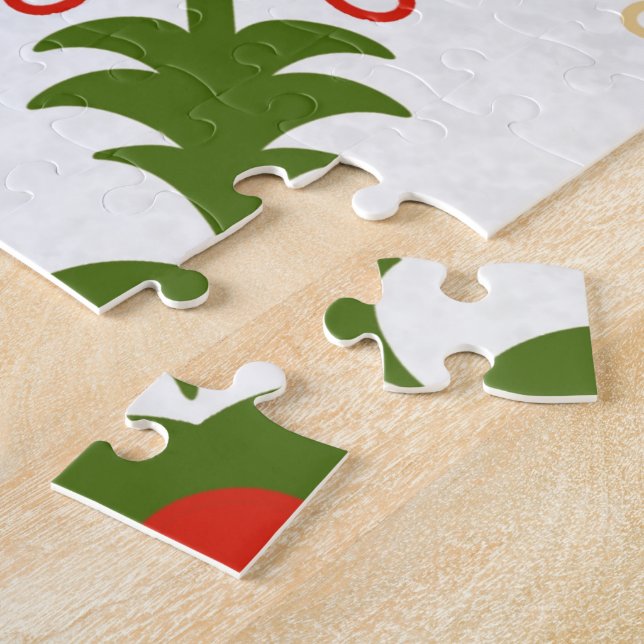 Puzzle Christmas Ladybug Red White Green Hand-drawn (Lado)