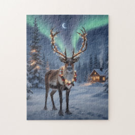 Puzzle Christmas night with Santa's reindeer