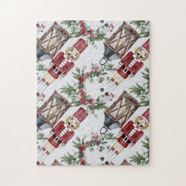 Puzzle Christmas nutcrackers and lanterns