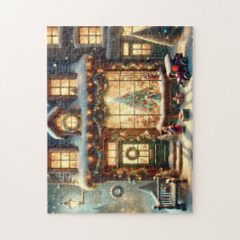 Puzzle Christmas Toy Shop Festive Winter Snow Village