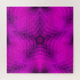 Puzzle Christmas Tree Silhouette & Purple Star Gradient