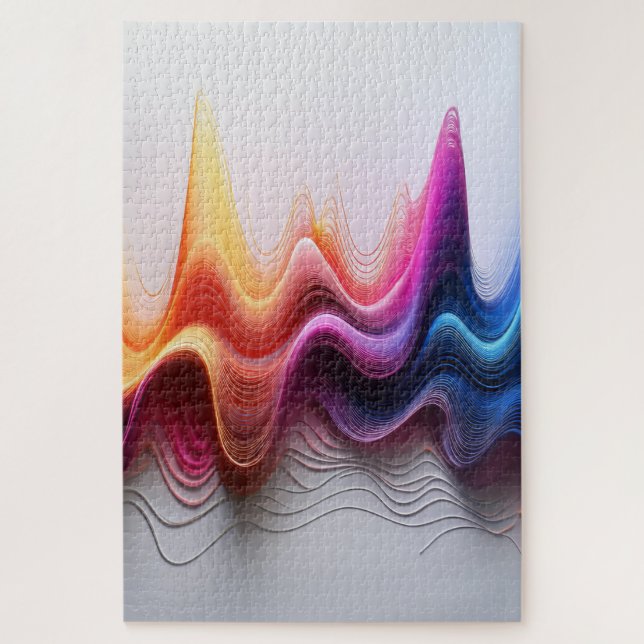 Puzzle Chromatic Waves – Modern Abstract Flow of Colors (Vertical)