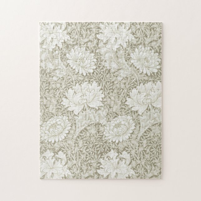 Puzzle Chrysanthemum Ivory, William Morris (Vertical)