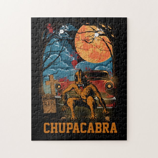 Puzzle Chupacabra Cryptid Creature Personalizable Texto (Vertical)