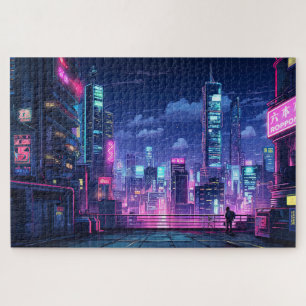 Puzzle Ciberpunk en la azotea de Japón