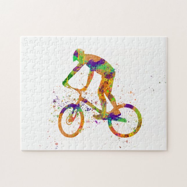 Puzzle Ciclista bmx acuarela (Horizontal)