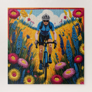 Puzzle Ciclista en flor