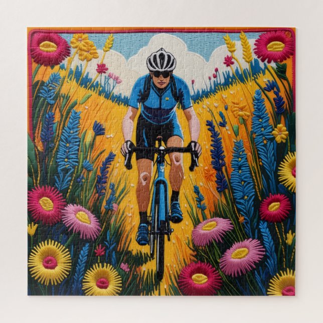 Puzzle Ciclista en flor (Vertical)