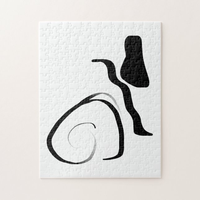 Puzzle Ciclo de giro: Resumen en blanco y negro (Vertical)