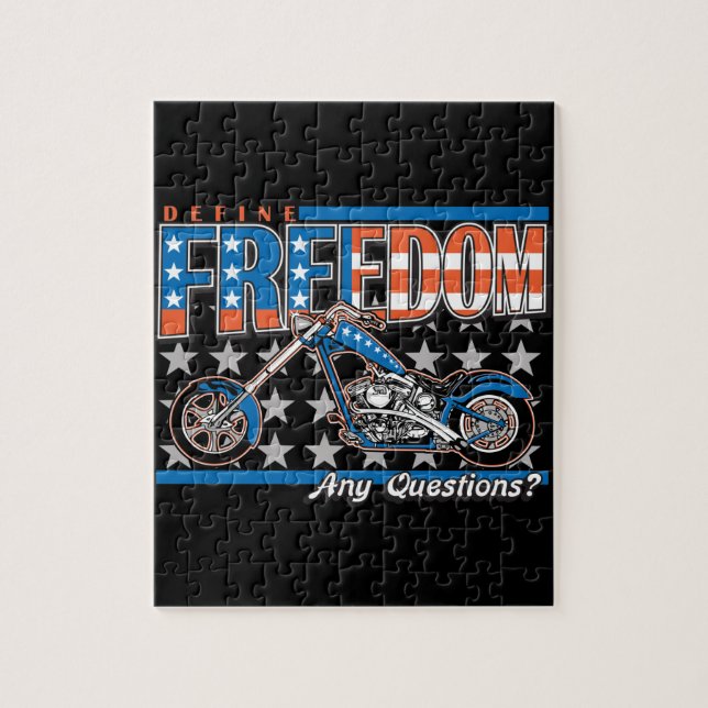 Puzzle Ciclo de libertad Bandera Americana Paint Motorcyc (Vertical)