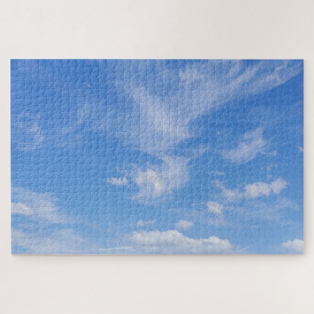 Puzzle Cielo Azul Con Nubes Vestidas (Horizontal)