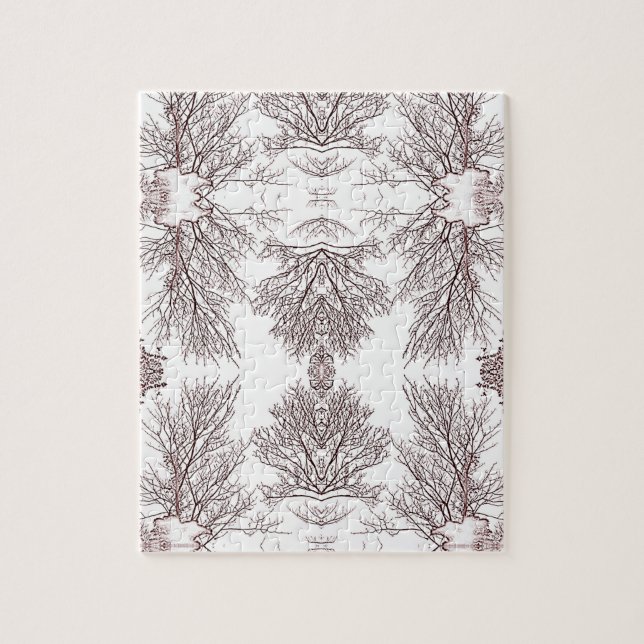 Puzzle Cielo blanco de los árboles negros (Vertical)