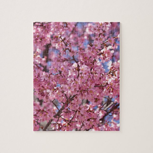Puzzle Cielo de flores de cerezo rosado de Sakura (Vertical)