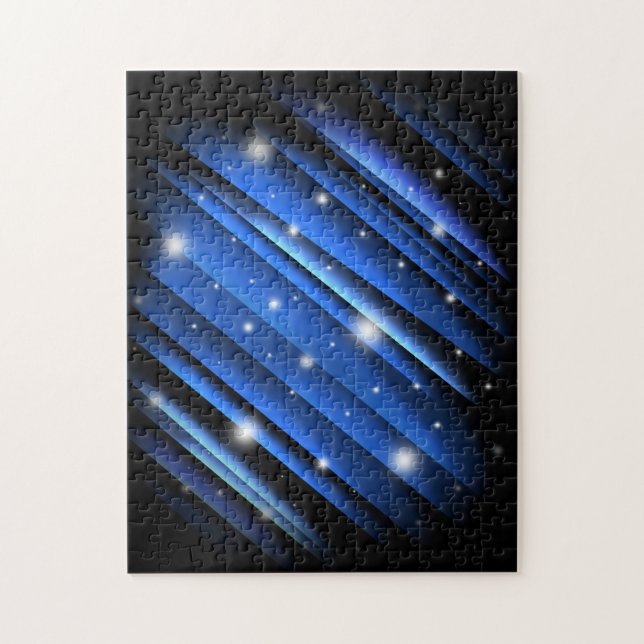 Puzzle Cielo nocturno - modelo rayado azul abstracto (Vertical)
