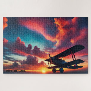 Puzzle Cielos al atardecer: Sopwith Camel en vuelo