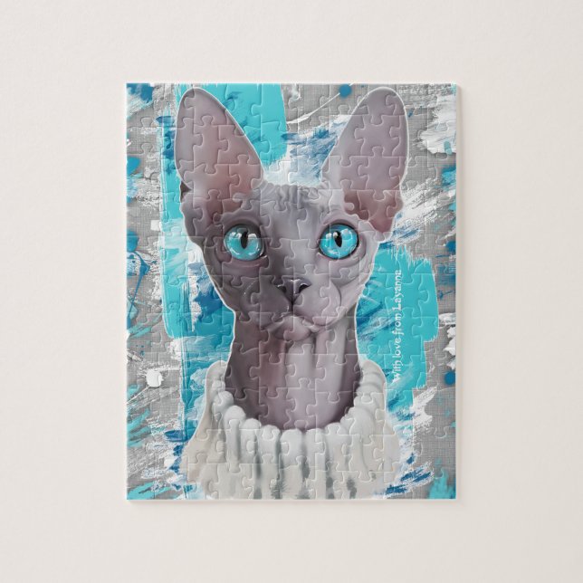 Puzzle Cielos en los ojos (gato de Sphynx) (Vertical)