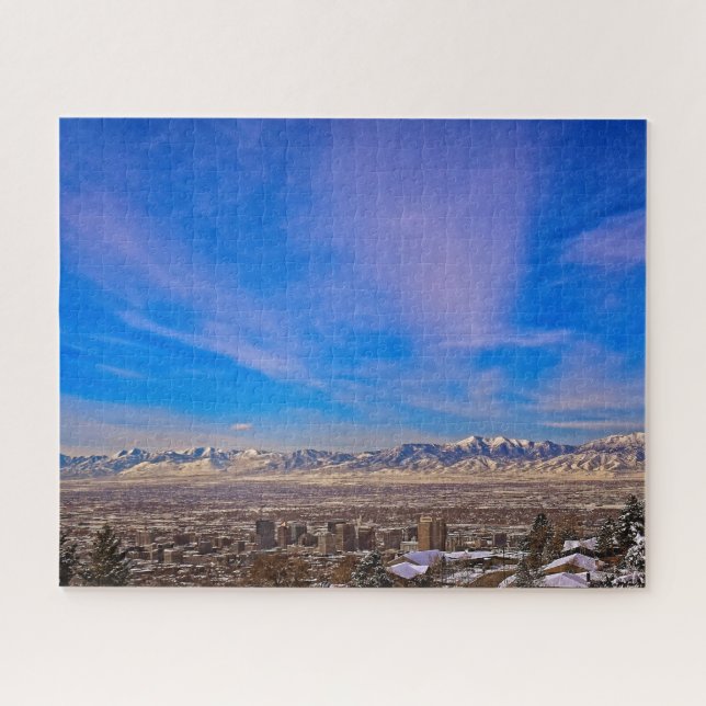Puzzle Cielos sobre Salt Lake City, Utah - 16x20 - 520 pc (Horizontal)