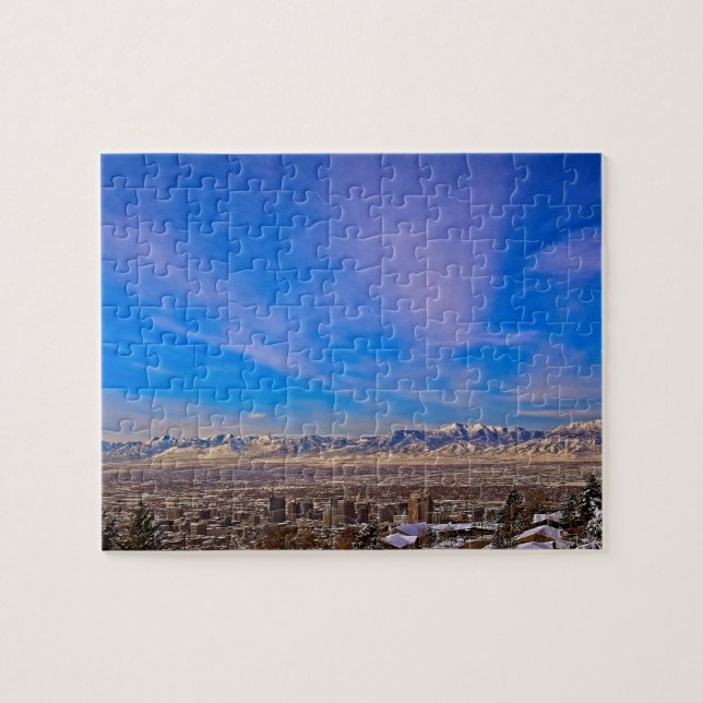 Puzzle Cielos sobre Salt Lake City, Utah - 8x10 - 110 pc (Horizontal)