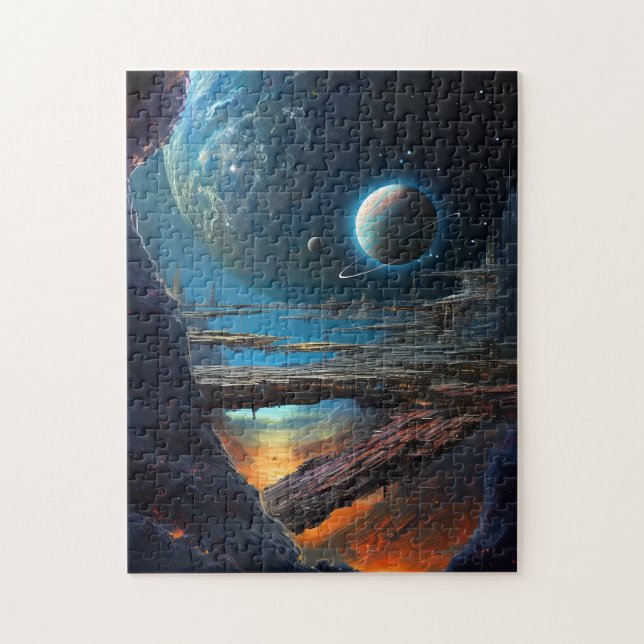 Puzzle Ciencia Ficción Ciudad Futurista del Espacio Ultra (Vertical)