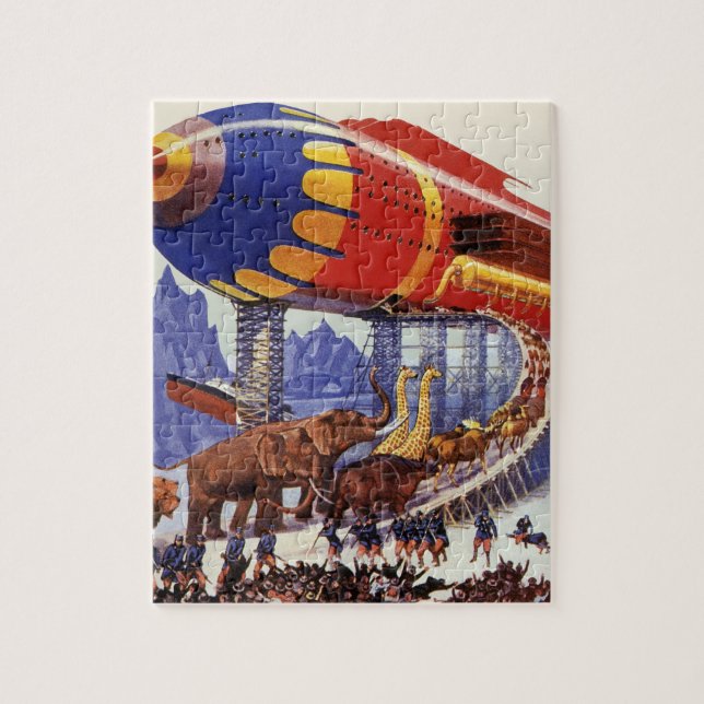 Puzzle Ciencia ficción vintage, animales salvajes del Arc (Vertical)