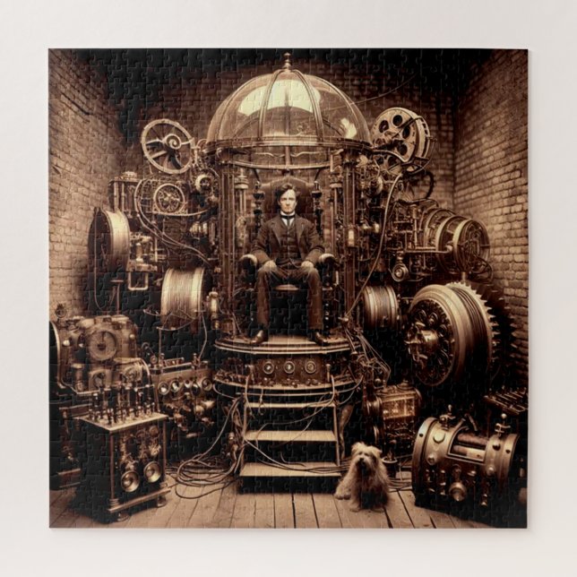 Puzzle Científico victoriano ~ Steampunk Time Machine V5. (Vertical)