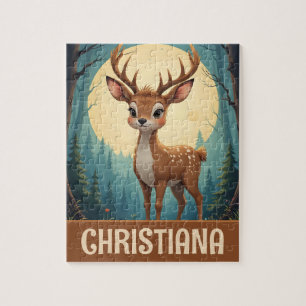 Puzzle Ciervo caprichoso personalizado en bosque