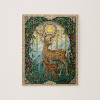 Puzzle Ciervo del bosque elegante - Quilling de papel