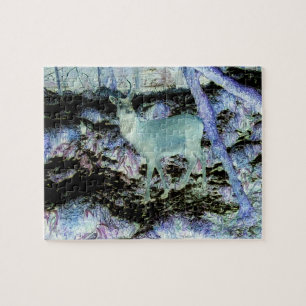 Puzzle Ciervo Rojo Espeluznante Bosque Fauna Silvestre Bo