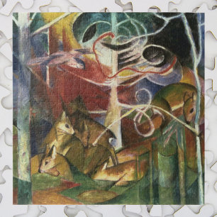 Puzzle Ciervos en el bosque por Franz Marc, Arte fino vin