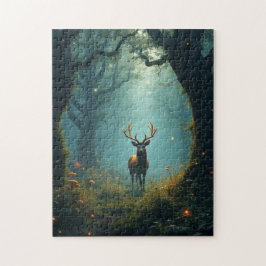 Puzzle Ciervos en un bosque encantado